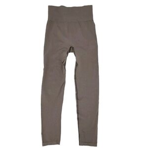 Tala Leggings Size Medium Taupe Brown Back Logo Detail Seamless Gym Crossfit